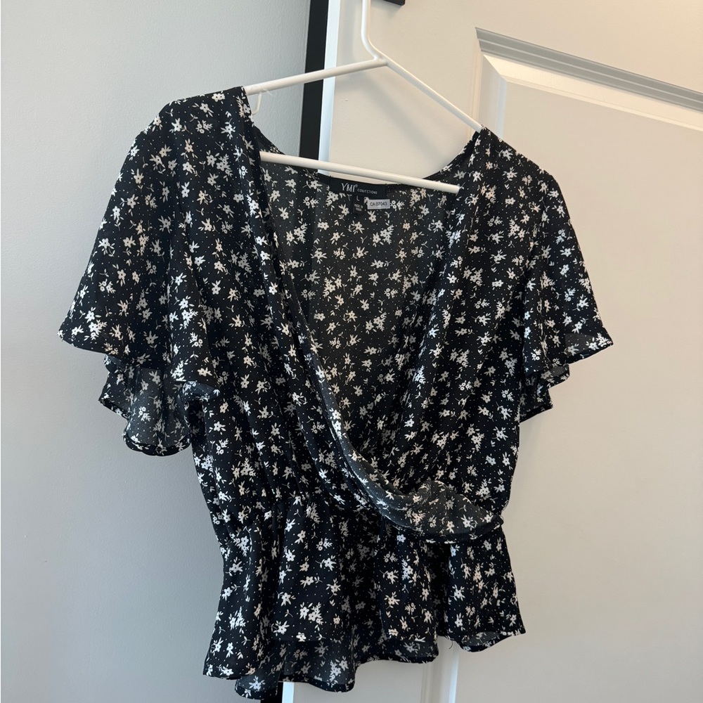 Black Floral Blouse